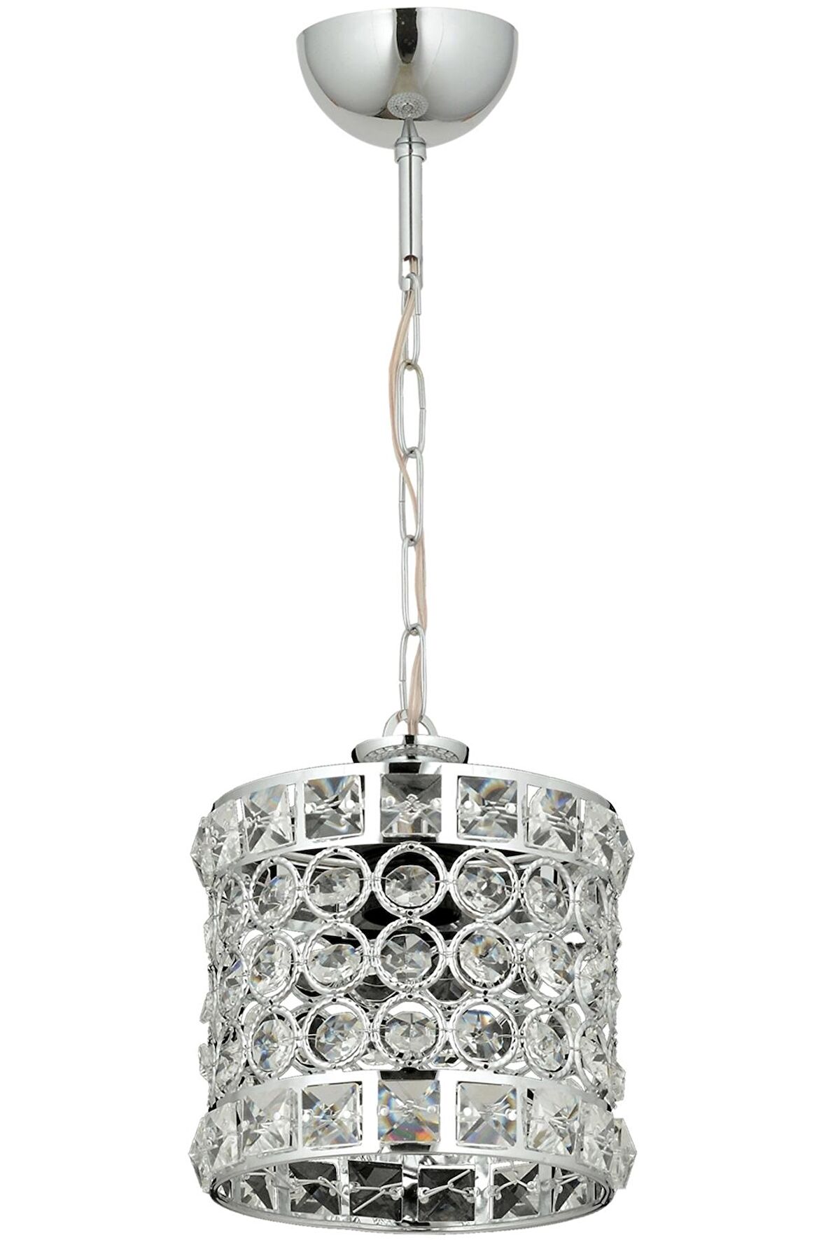 AVONNI AV-65240-1K Krom Kaplama Modern Avize E27 Metal Kristal 17cm