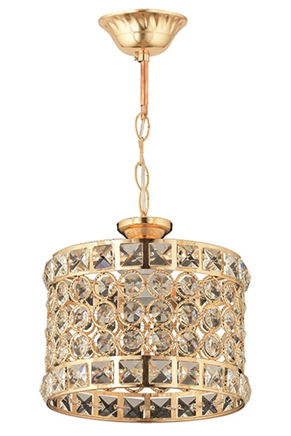 AVONNI AV-65240-2S Sarı Kaplama Modern Avize E27 Metal Kristal 20cm