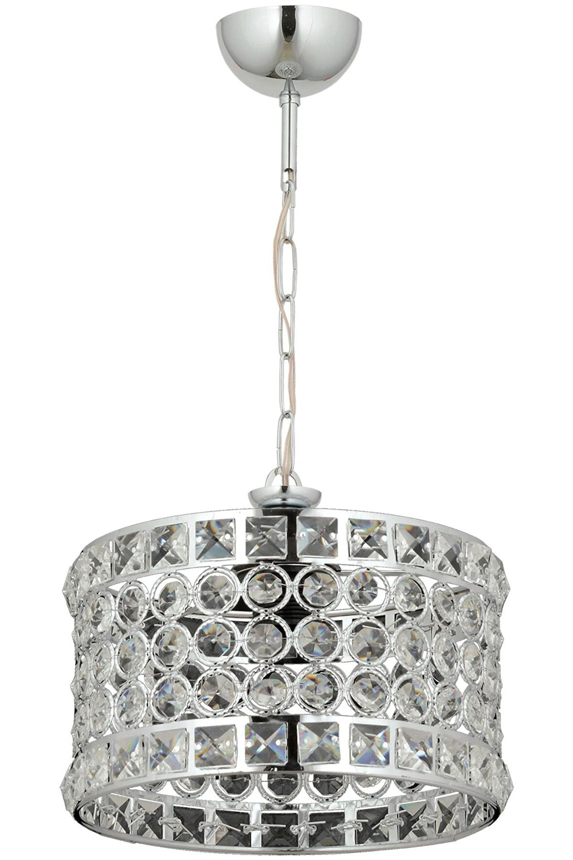 AVONNI AV-65240-3K Krom Kaplama Modern Avize E27 Metal Kristal 25cm