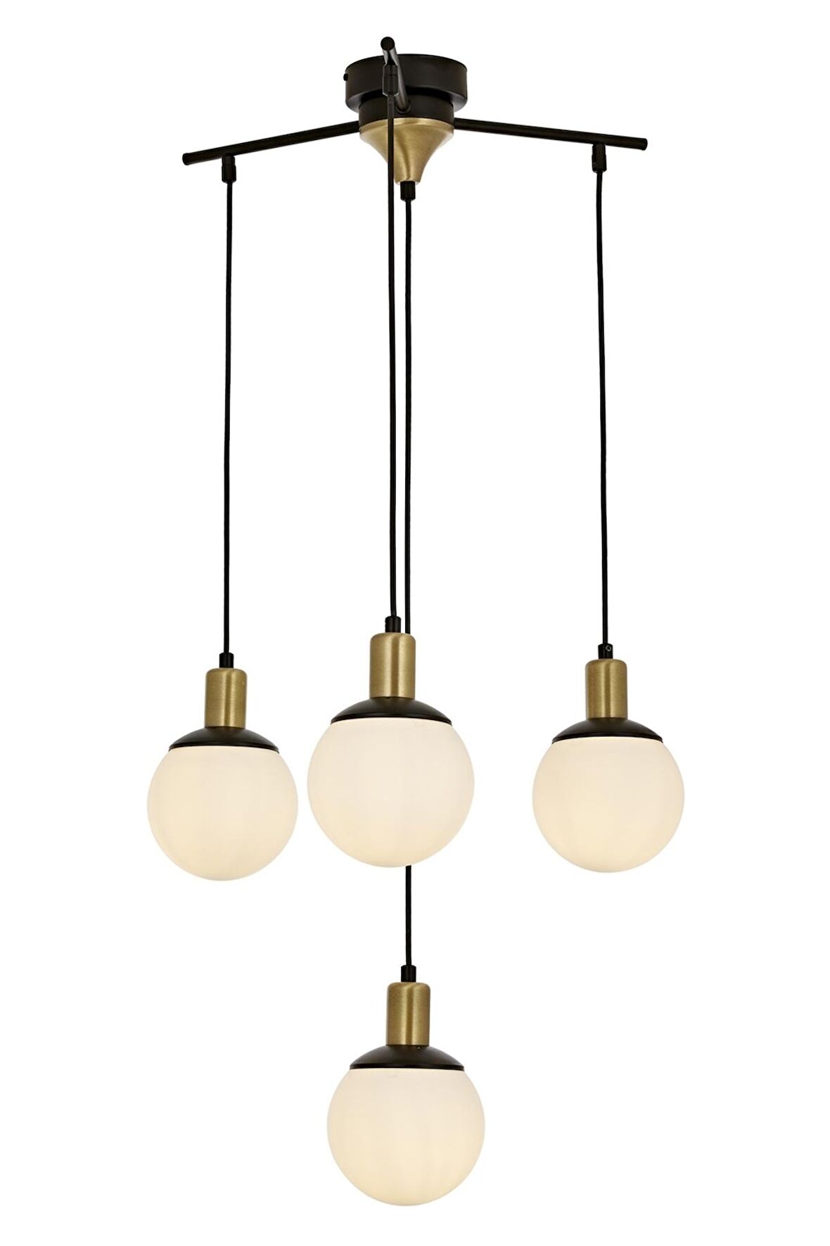 AVONNI AV-60273-4BSY Siyah Boyalı Modern Avize E27 Metal Cam 54cm