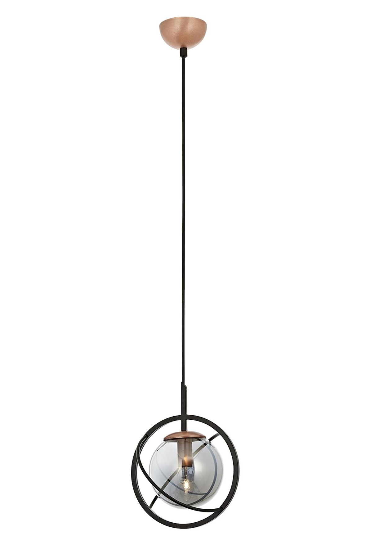 AVONNI AV-60291-1BSY Siyah Boyalı Modern Avize E14 Metal Cam 22cm