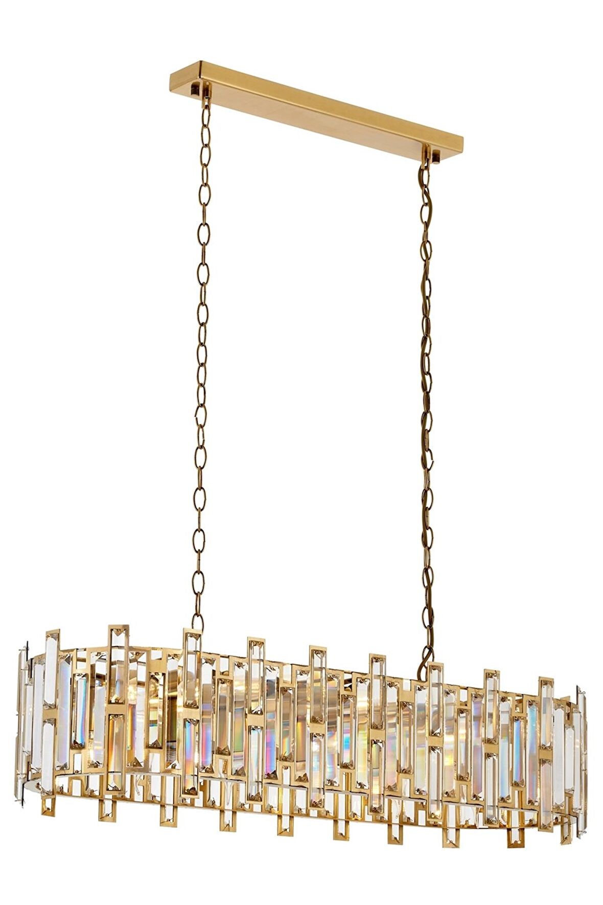 AVONNI AV-60303-E30X90 Eskitme Kaplama Klasik Avize E14 Metal Kristal 90x30cm