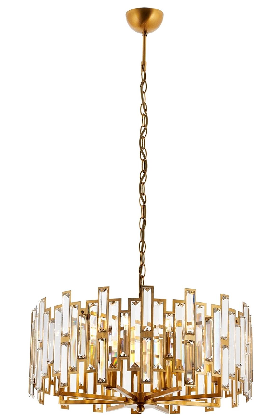 AVONNI AV-60303-E50 Eskitme Kaplama Klasik Avize E14 Metal Kristal 50cm