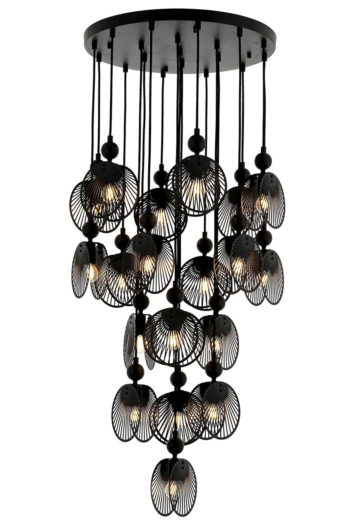 AVONNI AV-60313-19BSY Siyah Boyalı Modern Avize E27 Metal 50cm
