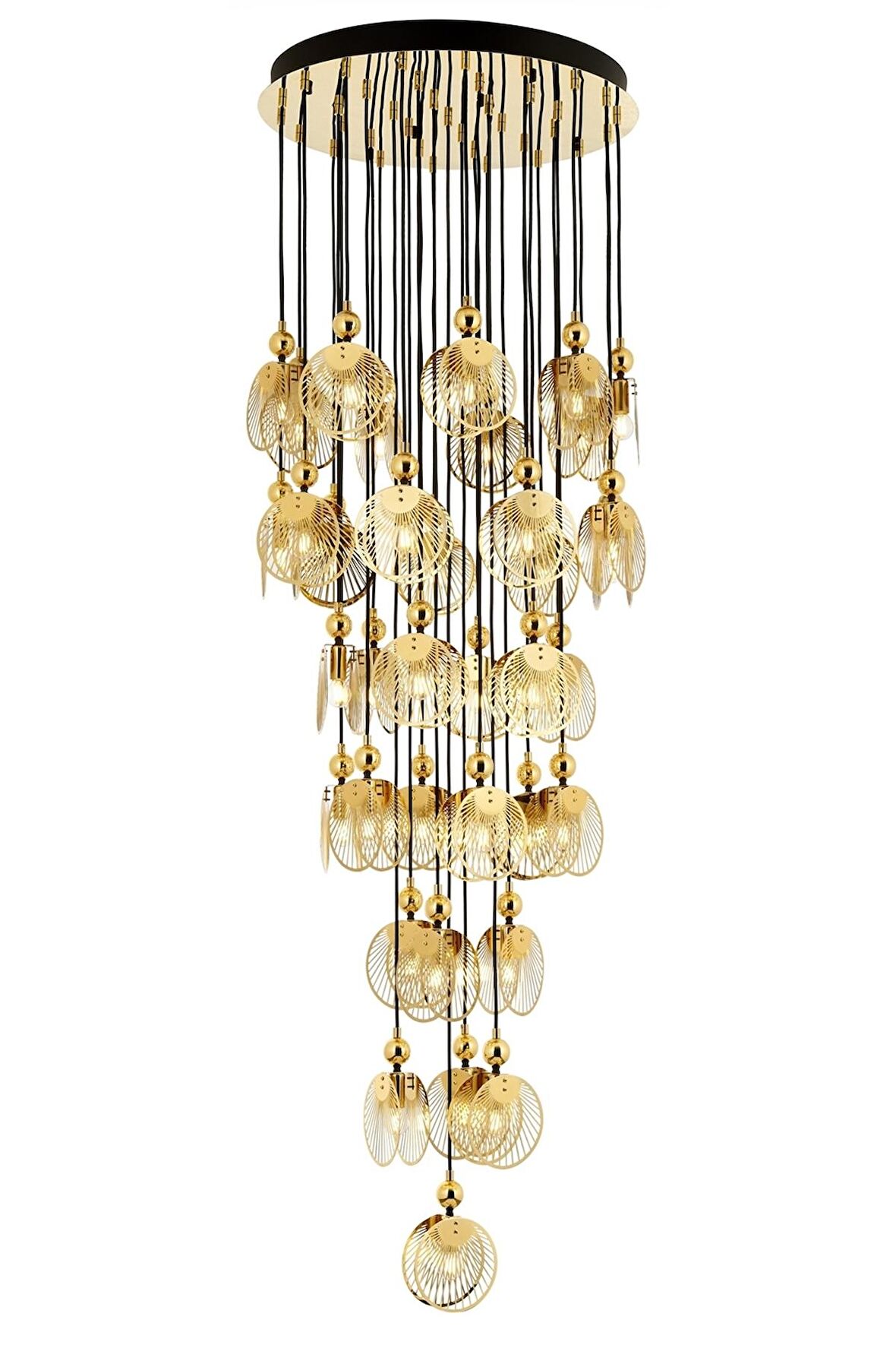 AVONNI AV-60313-37BSA Sarı Boyalı Modern Avize E27 Metal 70cm