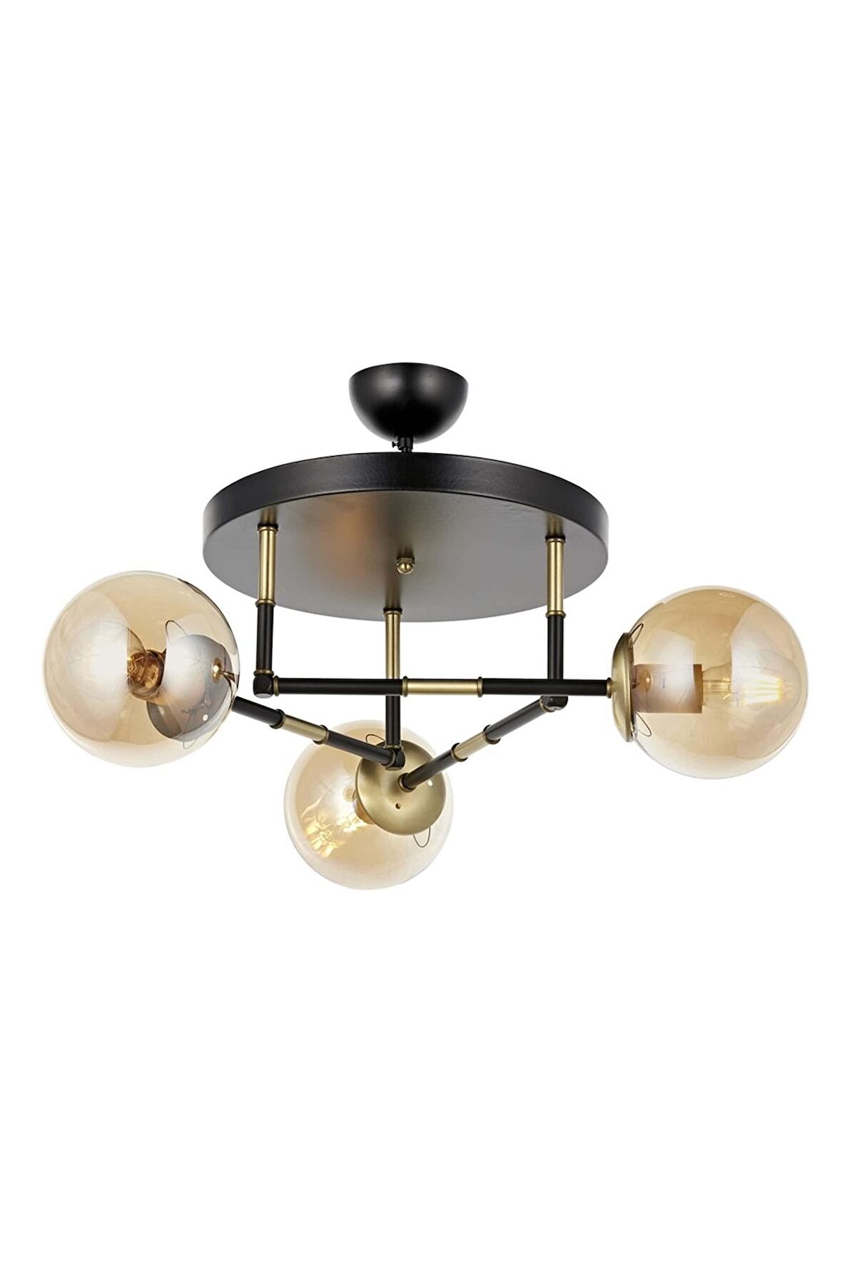 AVONNI AV-60327-3T-BSY Siyah Boyalı Modern Avize E27 Metal Cam 40cm
