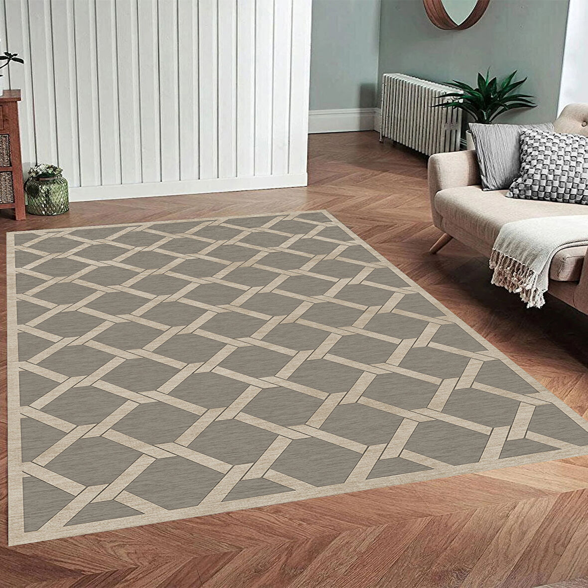 Eliana Home Dijital Baskı Yıkanabilir Kaymaz Taban Salon Halısı Ve Yolluk LN105-FNL411
