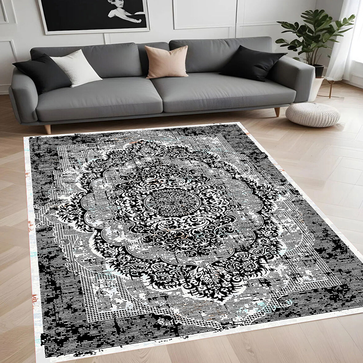 Eliana Home Dijital Baskı Yıkanabilir Kaymaz Taban Salon Halısı Ve Yolluk LN109-FNL415