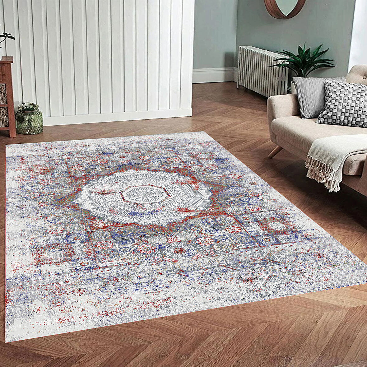 Eliana Home Dijital Baskı Yıkanabilir Kaymaz Taban Salon Halısı Ve Yolluk LN160-FNL466