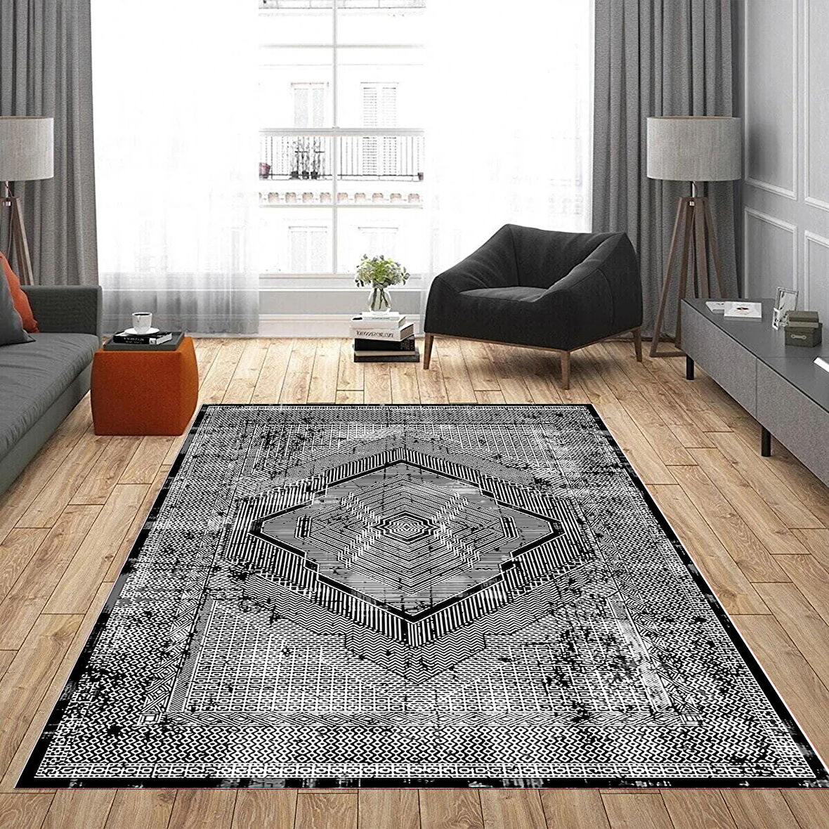 Eliana Home Dijital Baskı Yıkanabilir Kaymaz Taban Salon Halısı Ve Yolluk LN163-FNL469