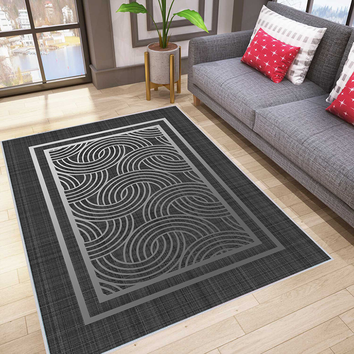 Dijital Baskı Yıkanabilir Kaymaz Taban Salon Halısı Ve Yolluk LNA0015-SD838