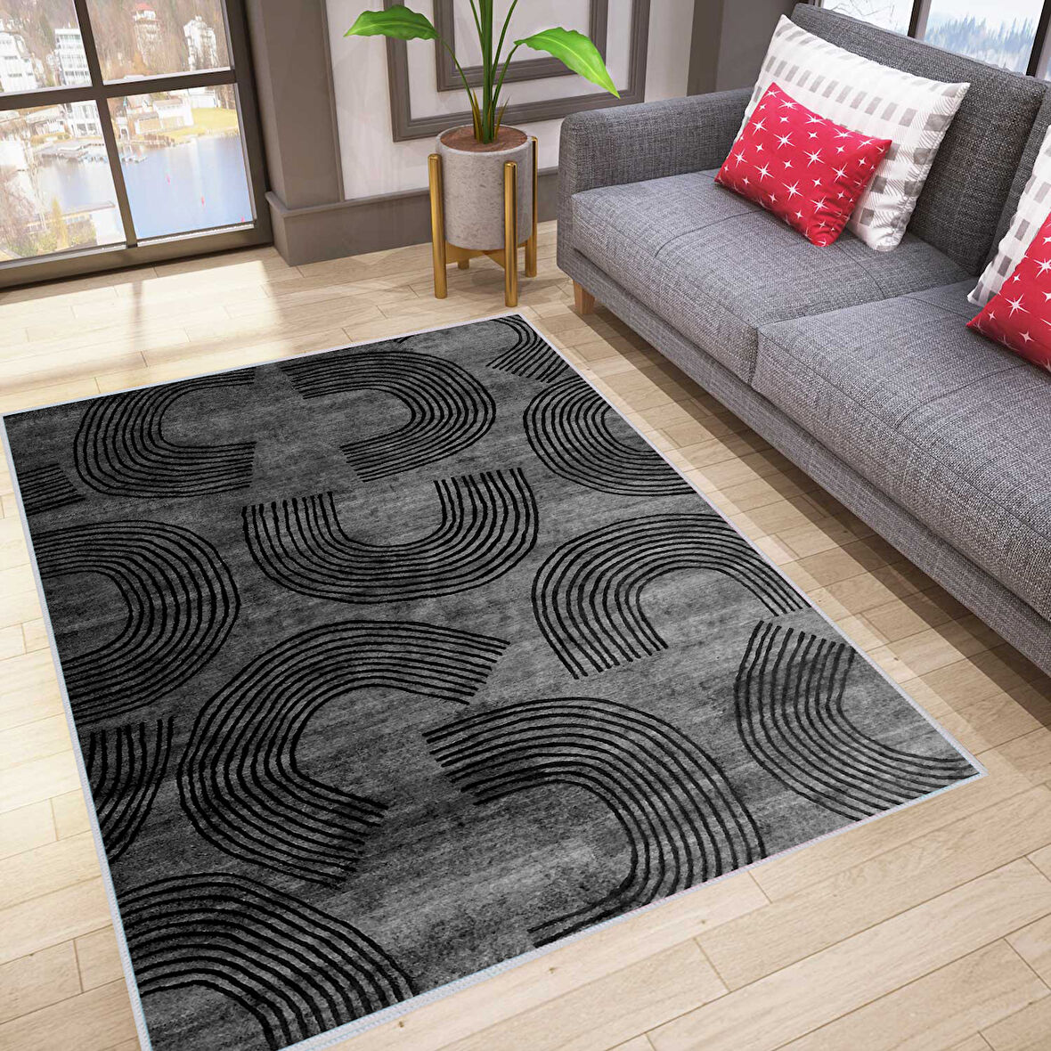 Dijital Baskı Yıkanabilir Kaymaz Taban Salon Halısı Ve Yolluk LNA0019-SD849