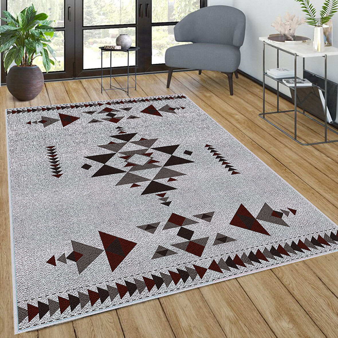 Dijital Baskı Yıkanabilir Kaymaz Taban Salon Halısı Ve Yolluk LNA0038-SD1058