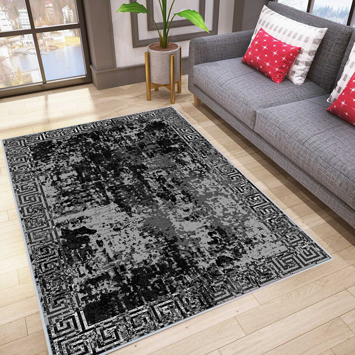 Dijital Baskı Yıkanabilir Kaymaz Taban Salon Halısı Ve Yolluk LNA0045-SD1105