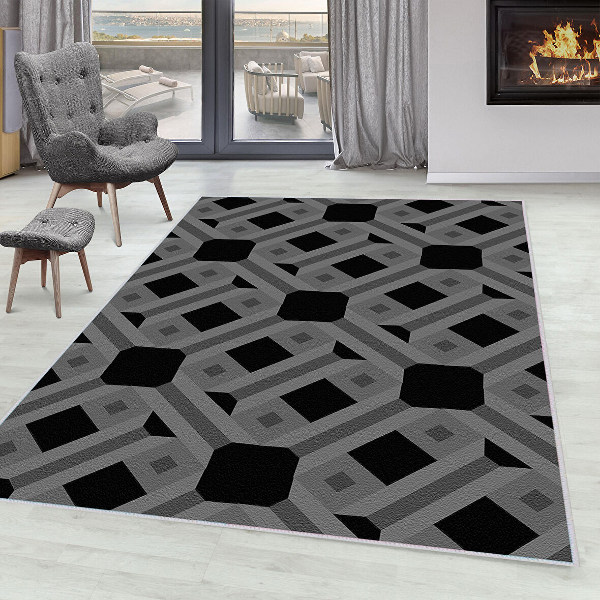 Dijital Baskı Yıkanabilir Kaymaz Taban Salon Halısı Ve Yolluk LNA0051-SD1155