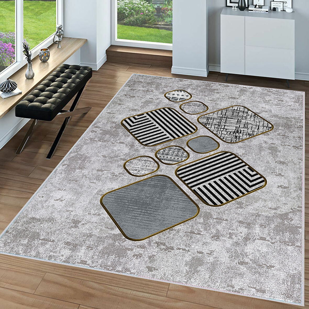 Dijital Baskı Yıkanabilir Kaymaz Taban Salon Halısı Ve Yolluk LNA0057-SD1174