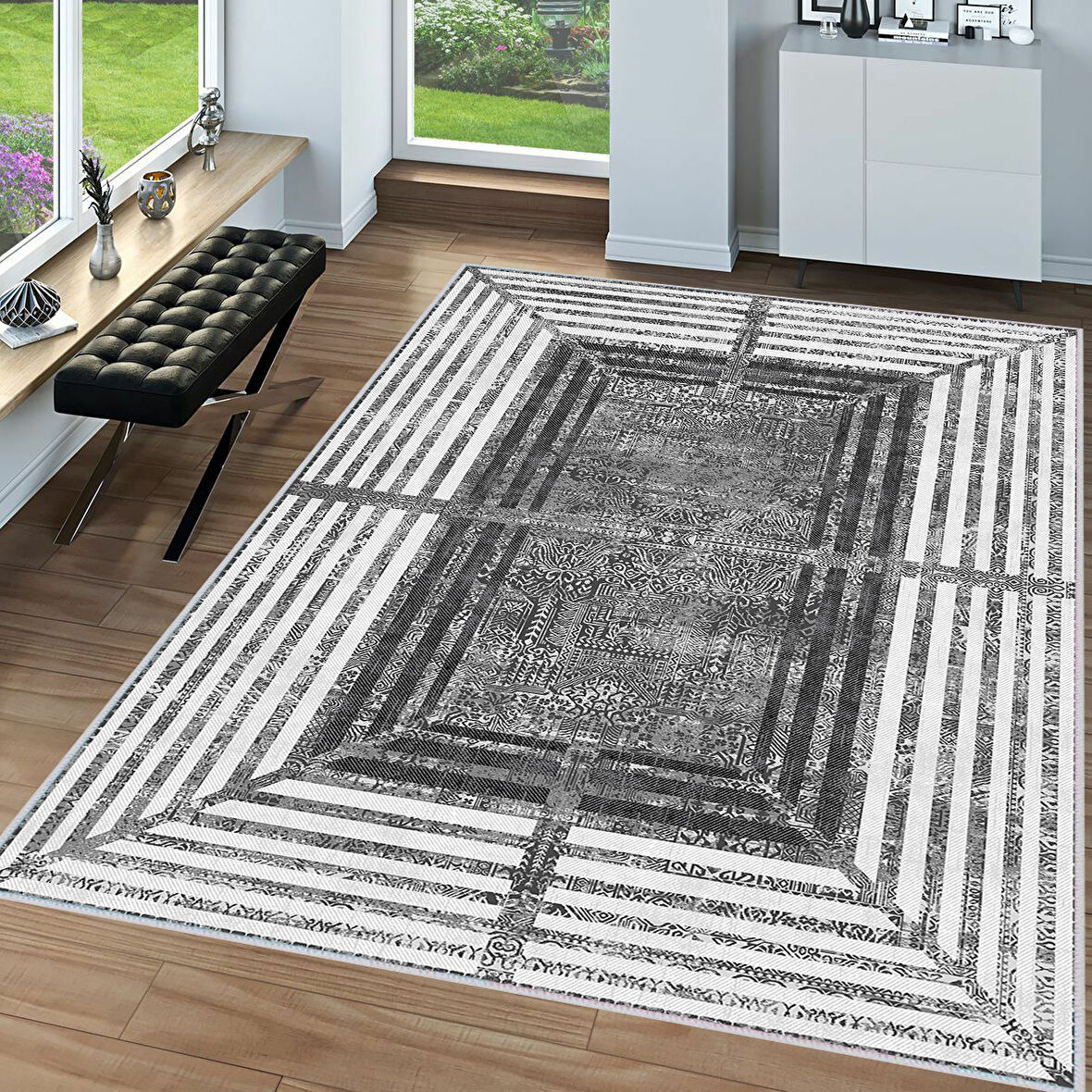 Dijital Baskı Yıkanabilir Kaymaz Taban Salon Halısı Ve Yolluk LNA0063-SM17