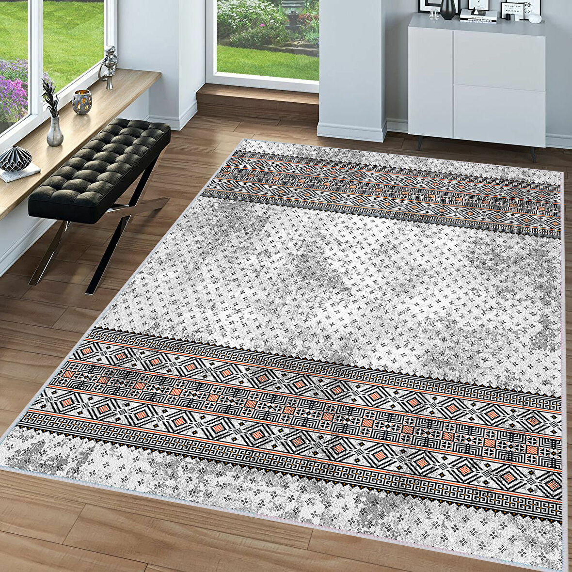 Dijital Baskı Yıkanabilir Kaymaz Taban Salon Halısı Ve Yolluk LNA0064-SM19