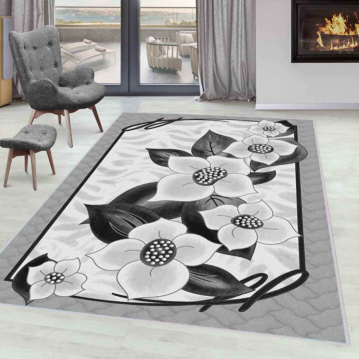 Dijital Baskı Yıkanabilir Kaymaz Taban Salon Halısı Ve Yolluk LNA0065-SM44