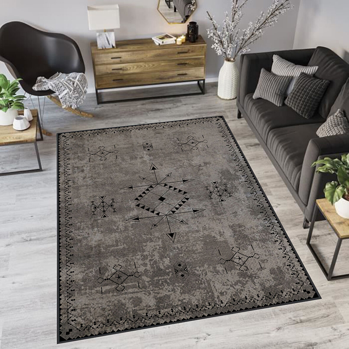 Dijital Baskı Yıkanabilir Kaymaz Taban Salon Halısı Ve Yolluk LNA0069-SD957