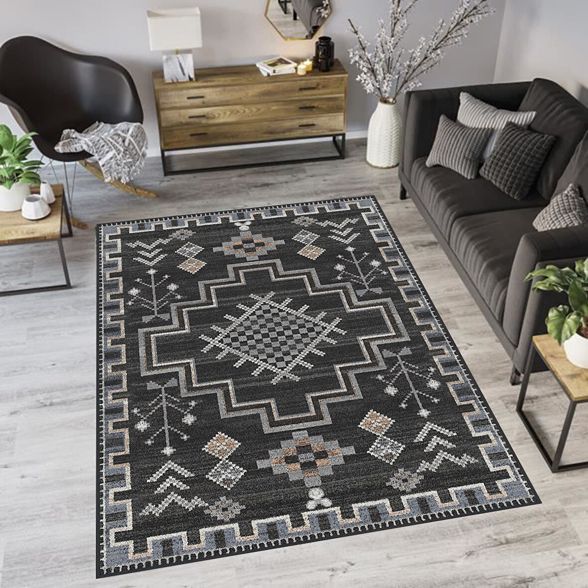 Dijital Baskı Yıkanabilir Kaymaz Taban Salon Halısı Ve Yolluk LNA0070-SD806