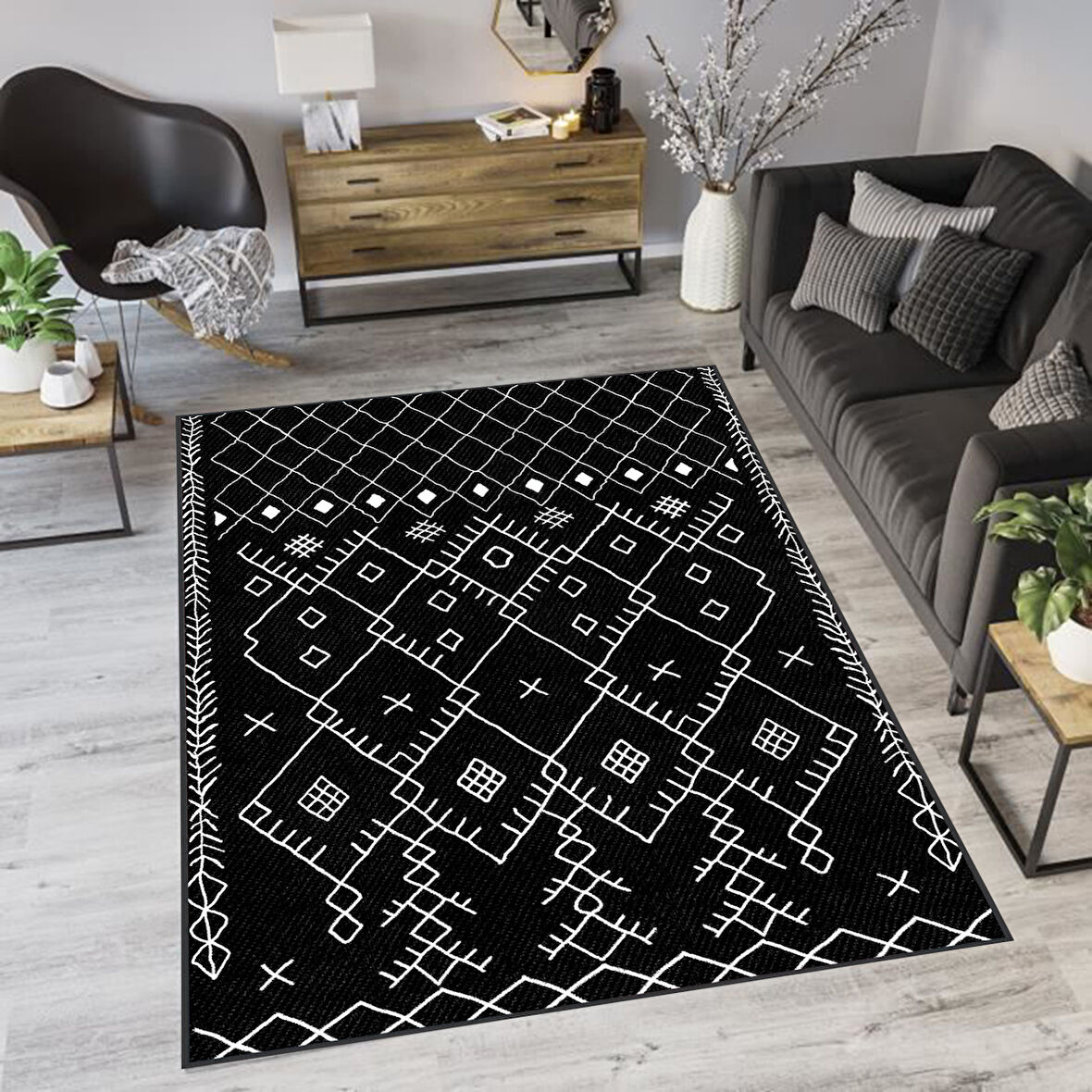 Dijital Baskı Yıkanabilir Kaymaz Taban Salon Halısı Ve Yolluk LNA0073-SD556