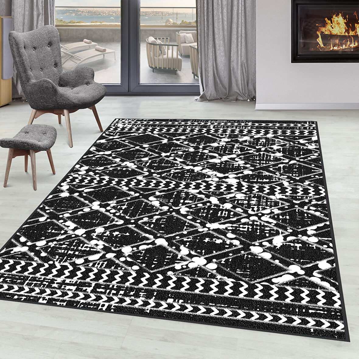 Dijital Baskı Yıkanabilir Kaymaz Taban Salon Halısı Ve Yolluk LNA0088-SD925
