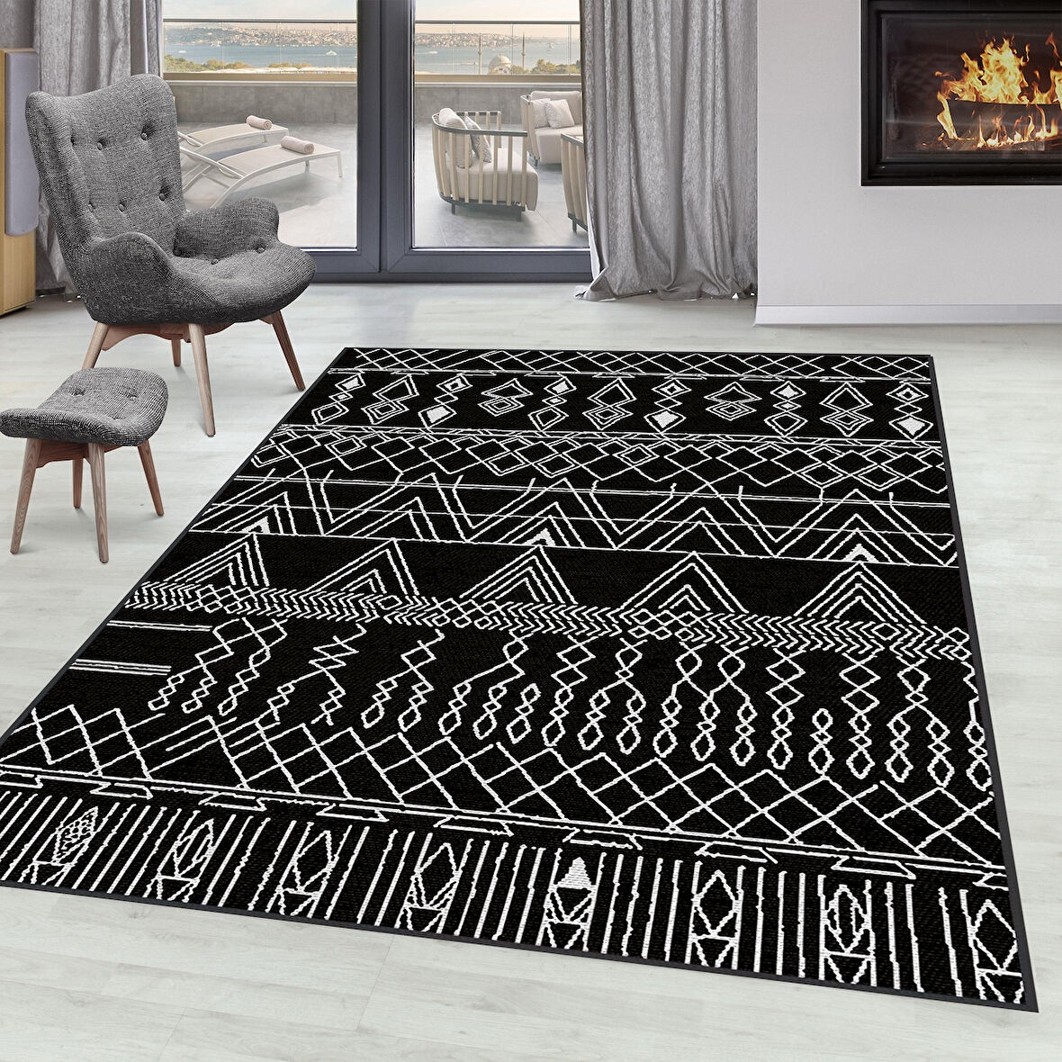 Dijital Baskı Yıkanabilir Kaymaz Taban Salon Halısı Ve Yolluk LNA0090-SD946