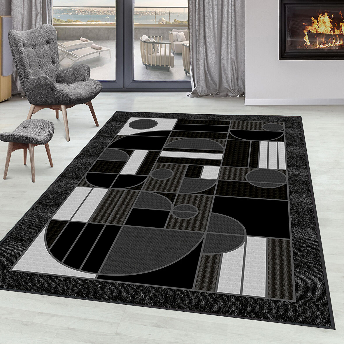 Dijital Baskı Yıkanabilir Kaymaz Taban Salon Halısı Ve Yolluk LNA0093-SD1005