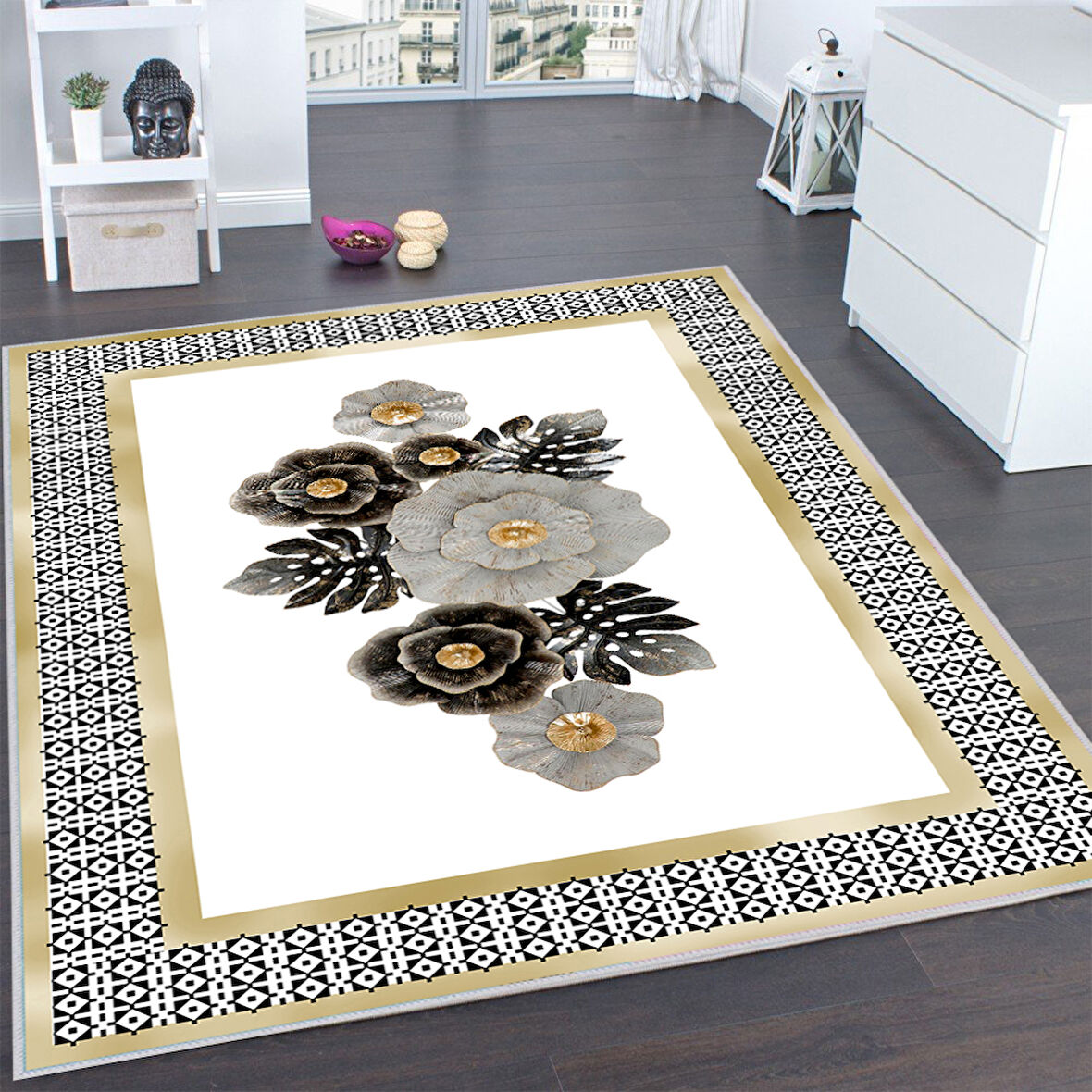 Dijital Baskı Yıkanabilir Kaymaz Taban Salon Halısı Ve Yolluk LNA0117-SD439