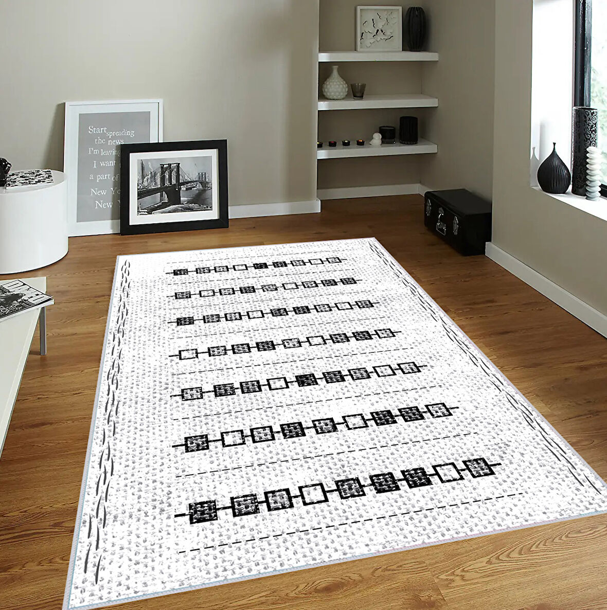 Dijital Baskı Yıkanabilir Kaymaz Taban Salon Halısı Ve Yolluk LNA0129-SD1014