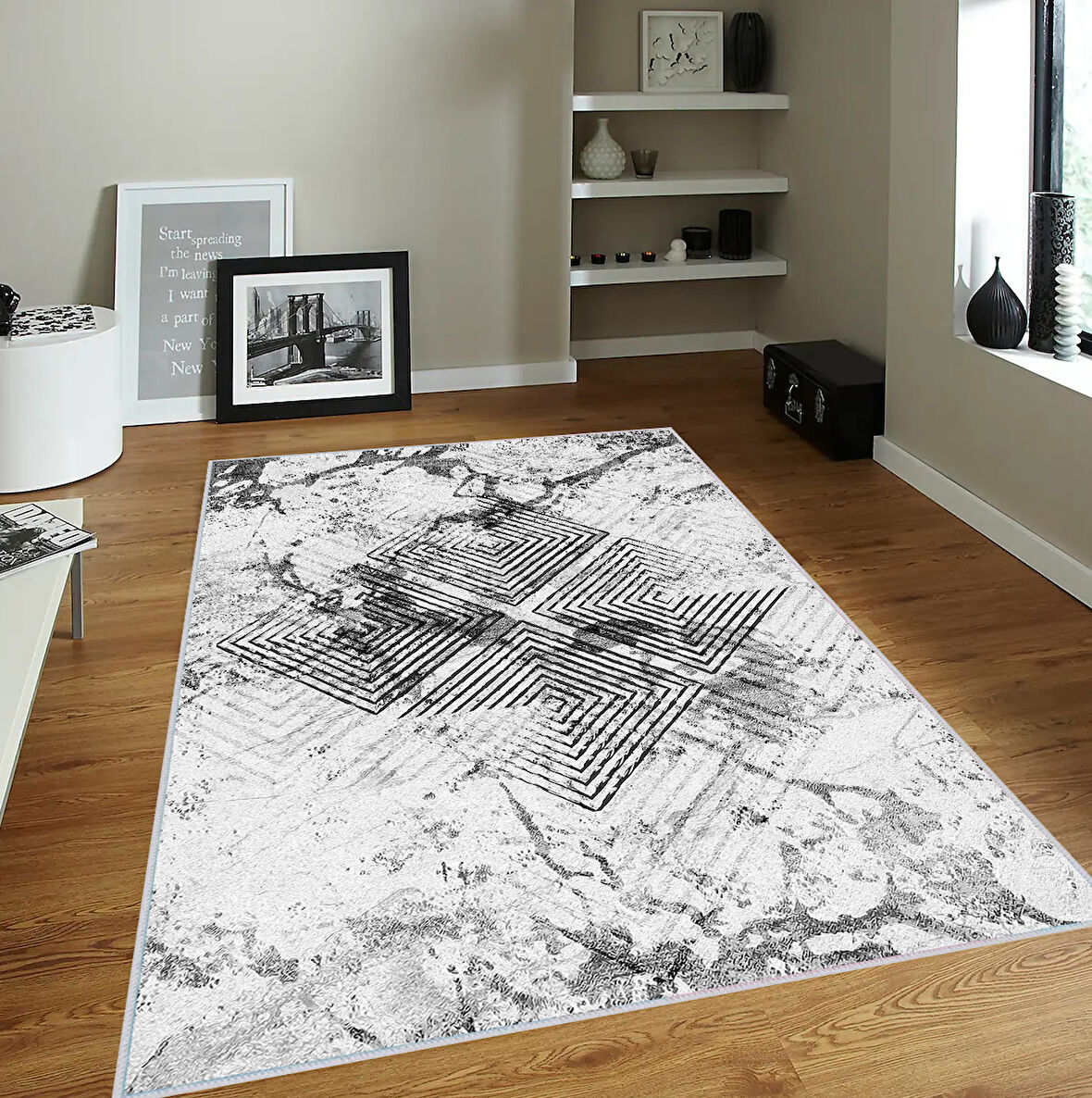 Dijital Baskı Yıkanabilir Kaymaz Taban Salon Halısı Ve Yolluk LNA0130-SD1035