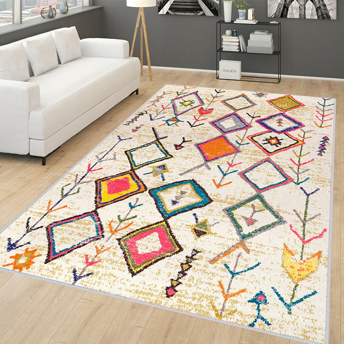 Dijital Baskı Yıkanabilir Kaymaz Taban Salon Halısı Ve Yolluk LNA0146-SD1183