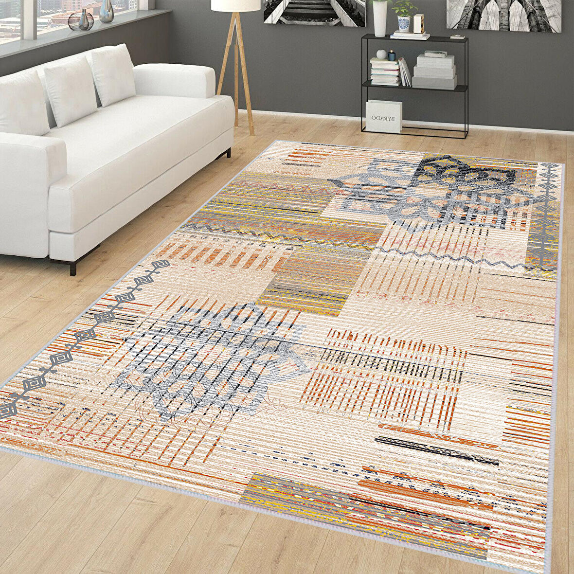 Dijital Baskı Yıkanabilir Kaymaz Taban Salon Halısı Ve Yolluk LNA0147-SM09