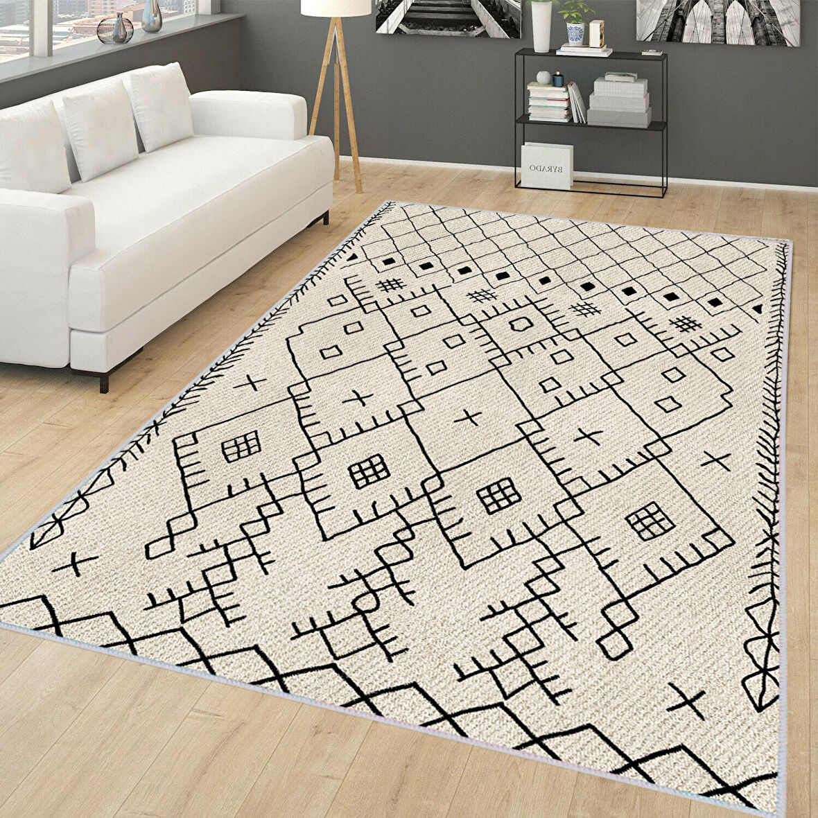 Dijital Baskı Yıkanabilir Kaymaz Taban Salon Halısı Ve Yolluk LNA0169-SD555