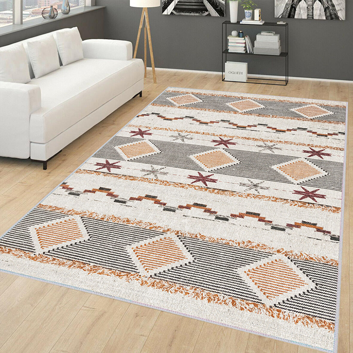 Dijital Baskı Yıkanabilir Kaymaz Taban Salon Halısı Ve Yolluk LNA0184-SM27