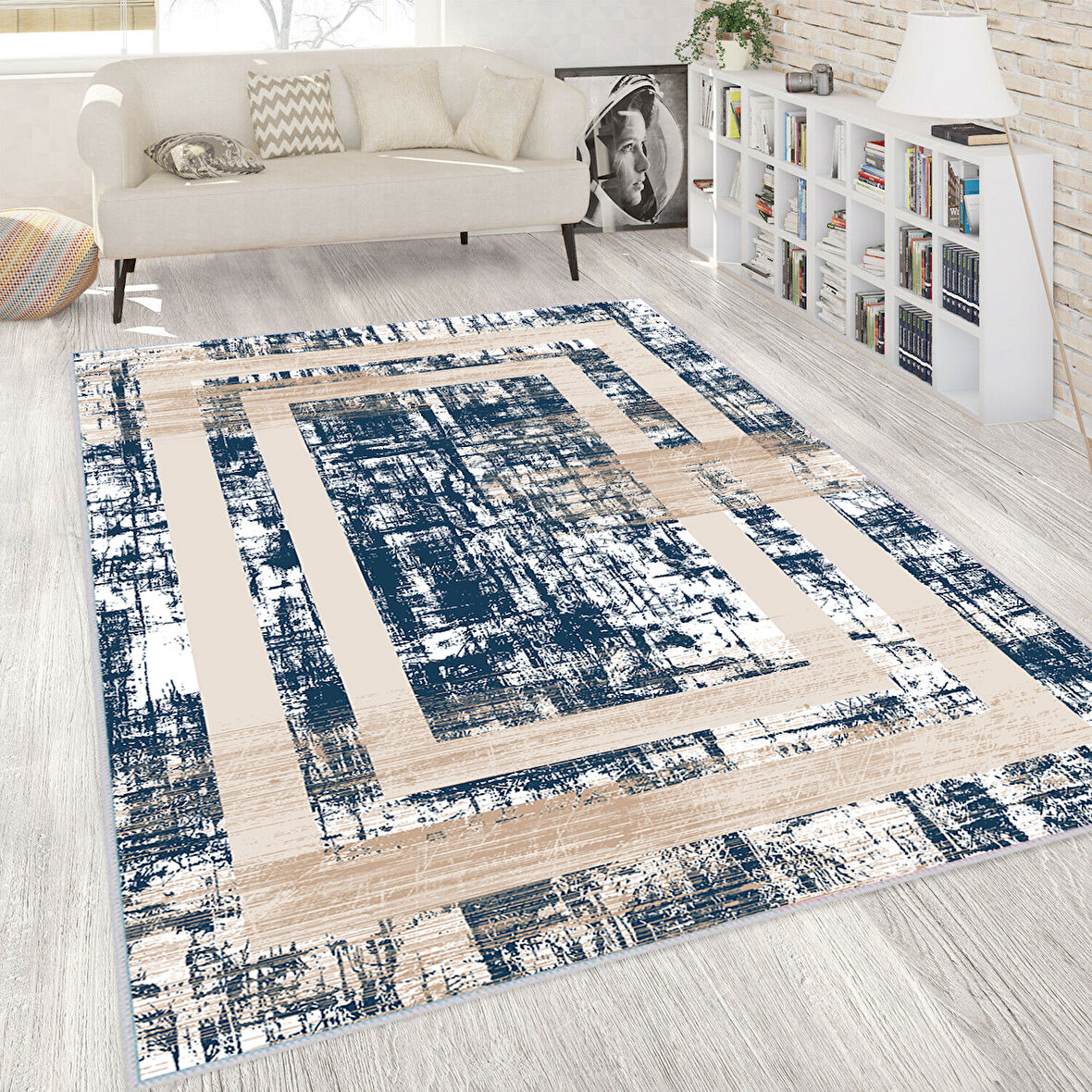 Dijital Baskı Yıkanabilir Kaymaz Taban Salon Halısı Ve Yolluk LNA0195-SD383