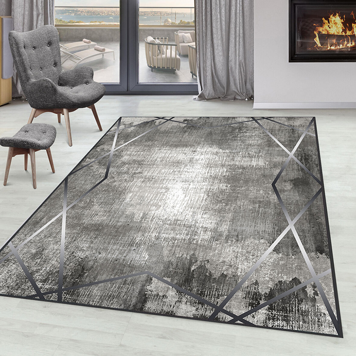 Eliana Home Dijital Baskı Yıkanabilir Kaymaz Taban Salon Halısı Ve Yolluk  LNA0256