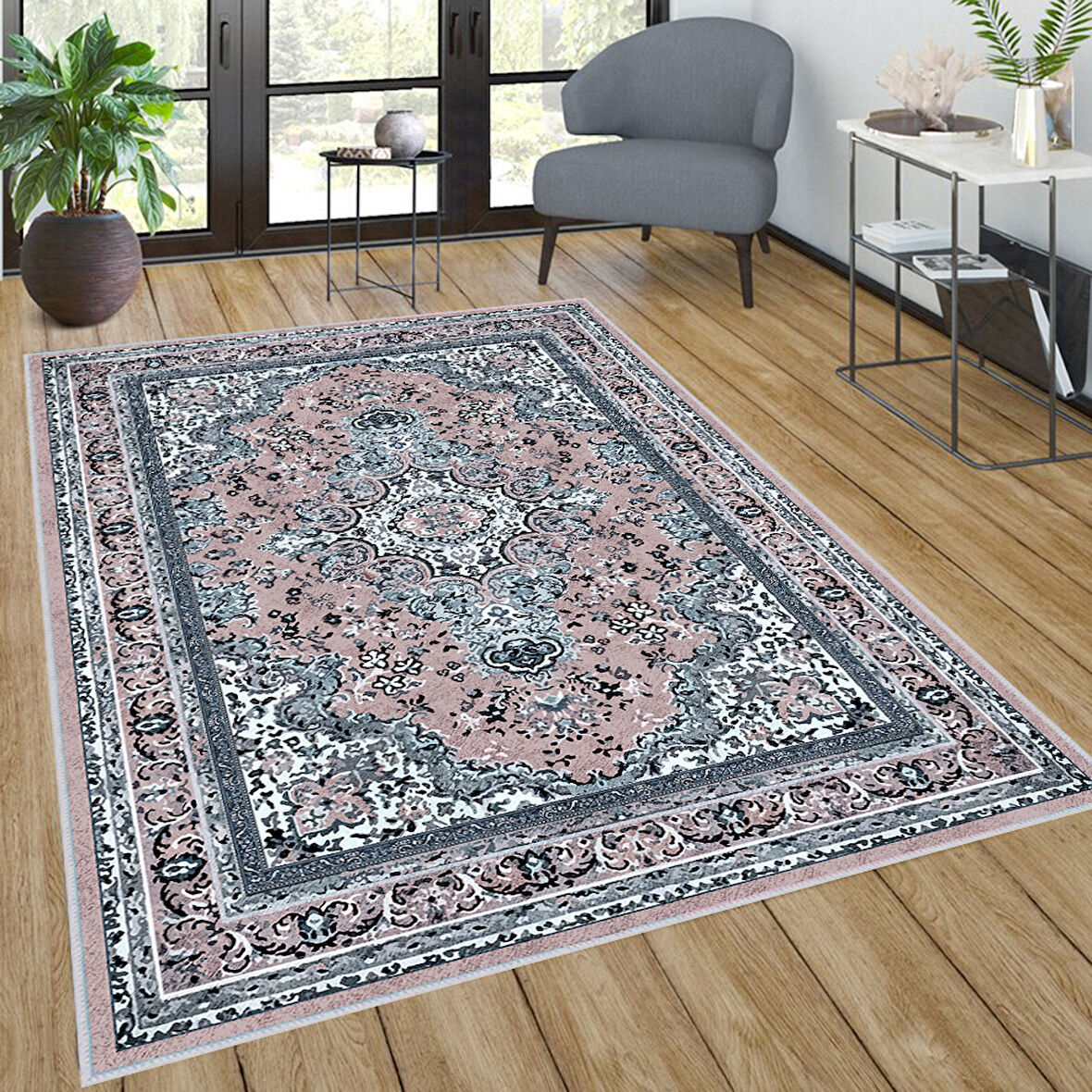 Dijital Baskı Yıkanabilir Kaymaz Taban Salon Halısı Ve Yolluk LNA0278-SD523