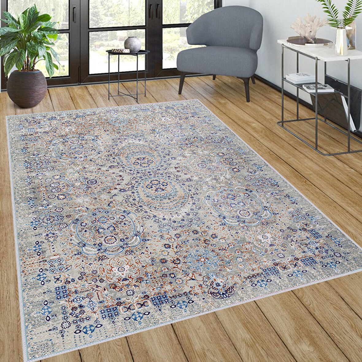 Dijital Baskı Yıkanabilir Kaymaz Taban Salon Halısı Ve Yolluk LNA0281-SD1124