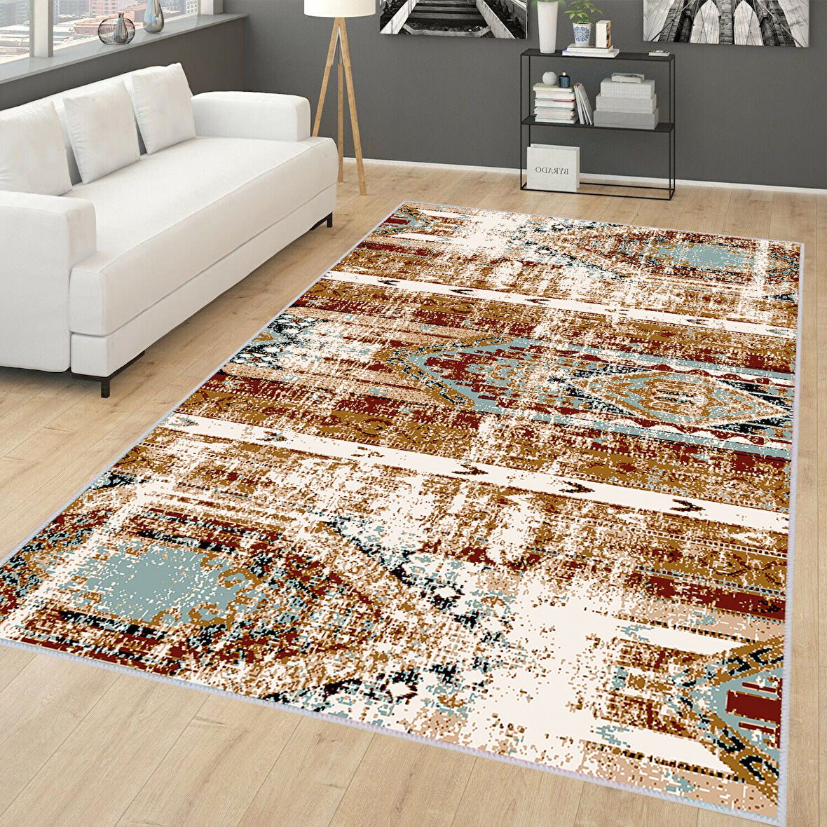 Dijital Baskı Yıkanabilir Kaymaz Taban Salon Halısı Ve Yolluk LNA0282-SM07