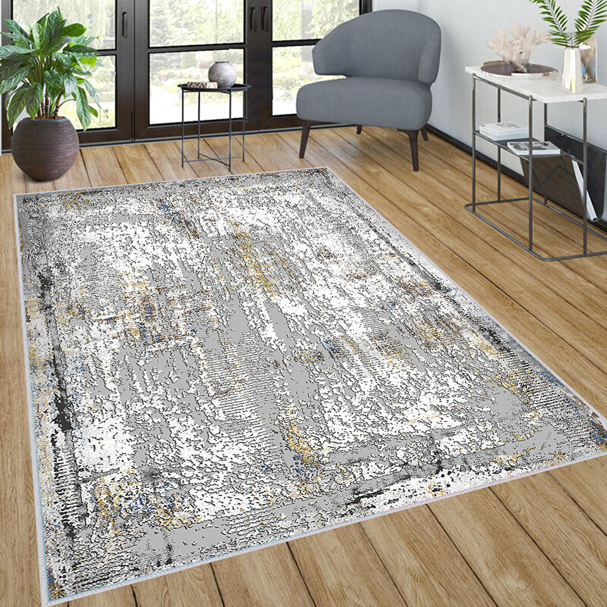 Eliana Home Dijital Baskı Yıkanabilir Kaymaz Taban Salon Halısı Ve Yolluk  LNA0283-sm10