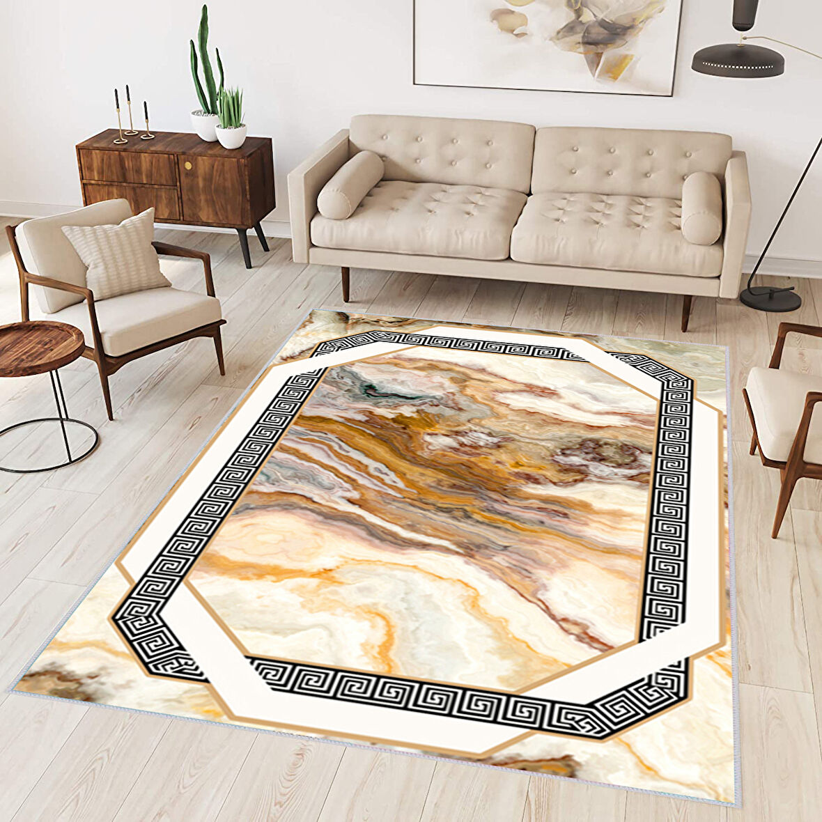 Dijital Baskı Yıkanabilir Kaymaz Taban Salon Halısı Ve Yolluk LNA0304-SD141