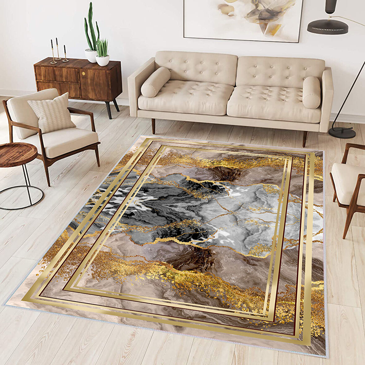 Dijital Baskı Yıkanabilir Kaymaz Taban Salon Halısı Ve Yolluk LNA0305-SD470