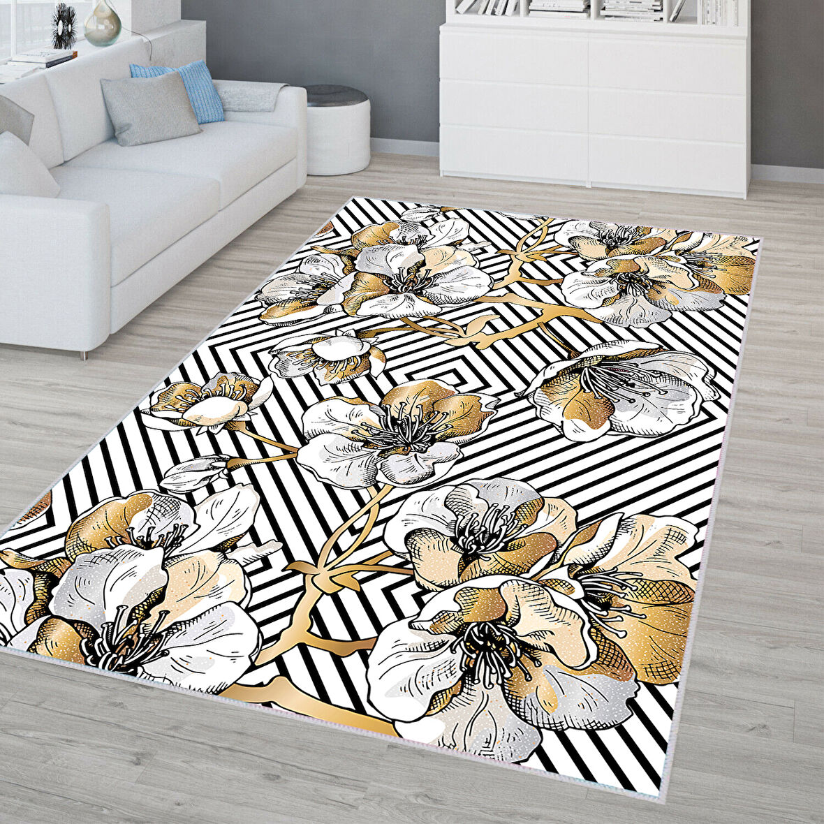 Dijital Baskı Yıkanabilir Kaymaz Taban Salon Halısı Ve Yolluk LNA0311-SD128