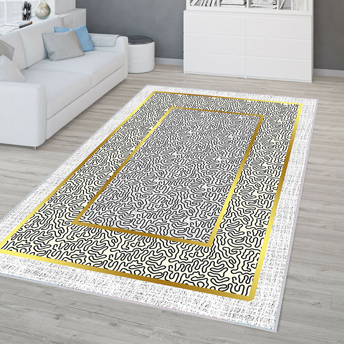 Dijital Baskı Yıkanabilir Kaymaz Taban Salon Halısı Ve Yolluk LNA0322-SD1074