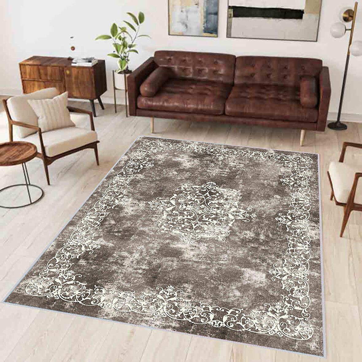 Dijital Baskı Yıkanabilir Kaymaz Taban Salon Halısı Ve Yolluk LNA0338