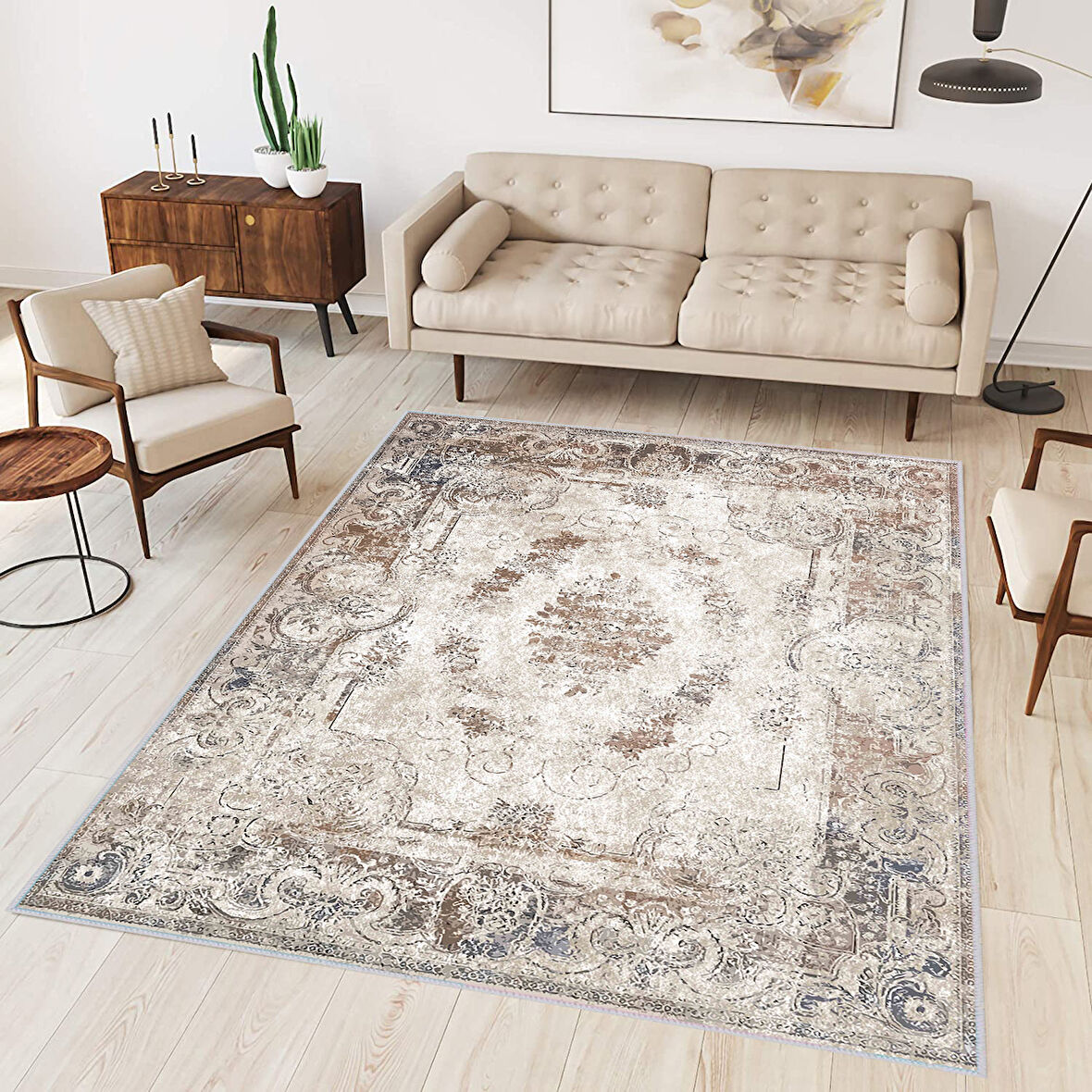 Dijital Baskı Yıkanabilir Kaymaz Taban Salon Halısı Ve Yolluk LNA0345