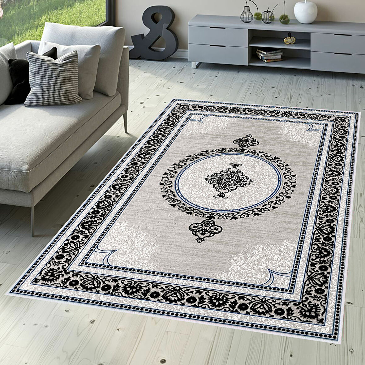 Eliana Home Dijital Baskı Yıkanabilir Kaymaz Taban Salon Halısı Ve Yolluk  LNA0349