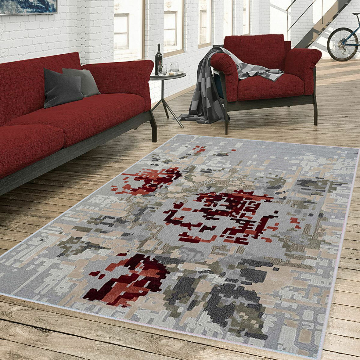 Dijital Baskı Yıkanabilir Kaymaz Taban Salon Halısı Ve Yolluk LNA0355
